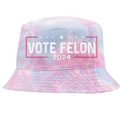 Vote Felon Trump 2024 45 And 47 Funny Vote For The Felon Tie-Dyed Bucket Hat