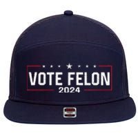 Vote Felon Trump 2024 45 And 47 Funny Vote For The Felon 7 Panel Mesh Trucker Snapback Hat