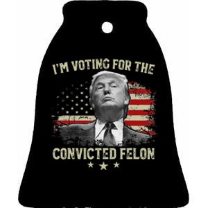 Voting For The Felon 2024 Election Ceramic Bell Ornament