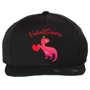 Valentisaurus Funny Tgiftrex Dinosaur Valentine's Day Gift Wool Snapback Cap