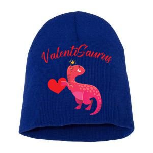 Valentisaurus Funny Tgiftrex Dinosaur Valentine's Day Gift Short Acrylic Beanie