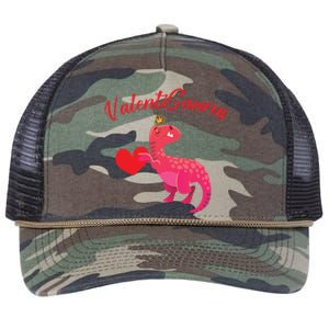 Valentisaurus Funny Tgiftrex Dinosaur Valentine's Day Gift Retro Rope Trucker Hat Cap