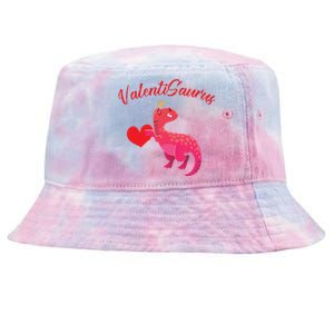 Valentisaurus Funny Tgiftrex Dinosaur Valentine's Day Gift Tie-Dyed Bucket Hat