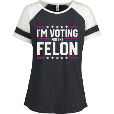 Voting For The Outlaw Not The Sniffer Enza Ladies Jersey Colorblock Tee