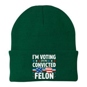 Voting For The Felon Trump 2024 Political Knit Cap Winter Beanie