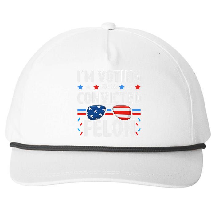 Voting For The Felon Trump 2024 Political Snapback Five-Panel Rope Hat