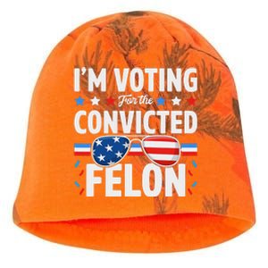 Voting For The Felon Trump 2024 Political Kati - Camo Knit Beanie