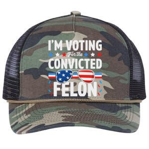 Voting For The Felon Trump 2024 Political Retro Rope Trucker Hat Cap