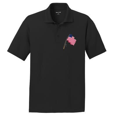 Vintage Fishing Usa Flag America 4Th July Dad Grandpa Gift PosiCharge RacerMesh Polo