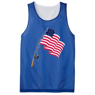 Vintage Fishing Usa Flag America 4Th July Dad Grandpa Gift Mesh Reversible Basketball Jersey Tank