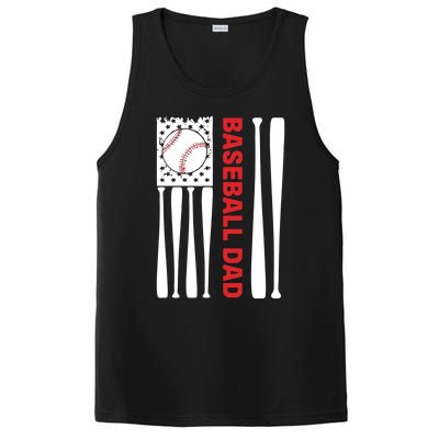 Vintage Flag Usa 4th Of July FatherS Day Baseball Dad Funny Gift PosiCharge Competitor Tank