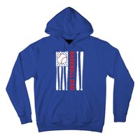 Vintage Flag Usa 4th Of July FatherS Day Baseball Dad Funny Gift Hoodie