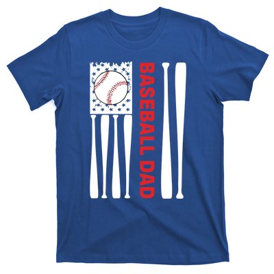 Vintage Flag Usa 4th Of July FatherS Day Baseball Dad Funny Gift T-Shirt