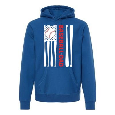 Vintage Flag Usa 4th Of July FatherS Day Baseball Dad Funny Gift Premium Hoodie