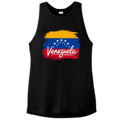 Venezuela Flag Venezuelan Ladies PosiCharge Tri-Blend Wicking Tank