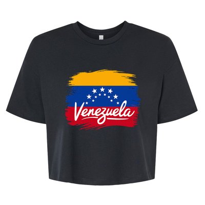 Venezuela Flag Venezuelan Bella+Canvas Jersey Crop Tee