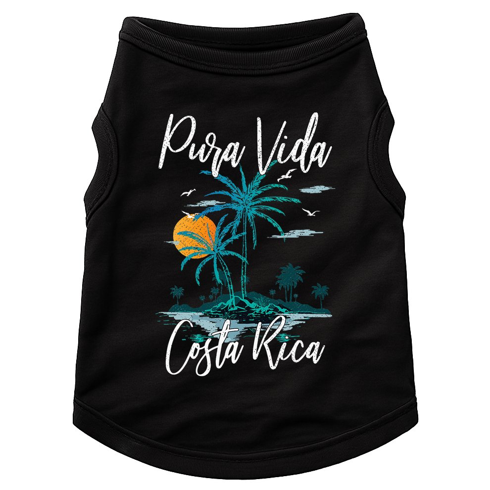 Vintage Family Vacation Costa Rica Pura Vida Beach Doggie Tank