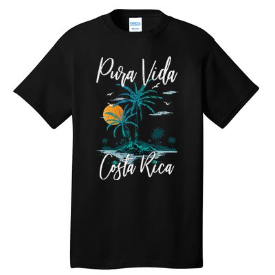 Vintage Family Vacation Costa Rica Pura Vida Beach Tall T-Shirt