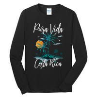 Vintage Family Vacation Costa Rica Pura Vida Beach Tall Long Sleeve T-Shirt