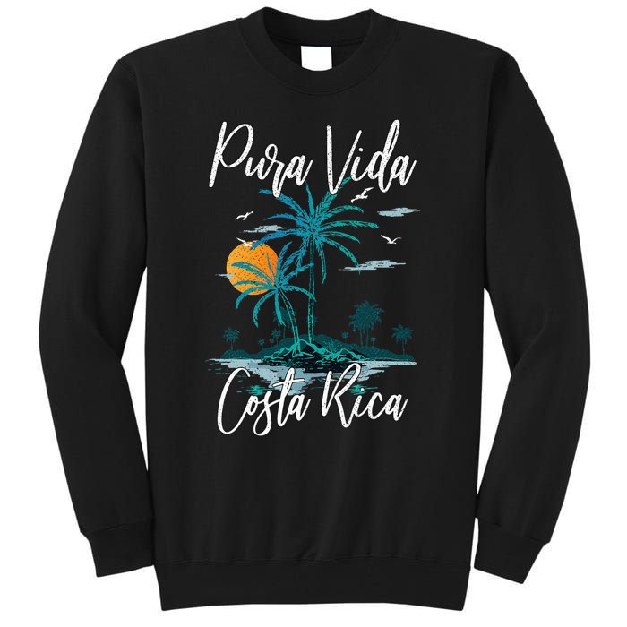 Vintage Family Vacation Costa Rica Pura Vida Beach Tall Sweatshirt