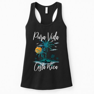 Vintage Family Vacation Costa Rica Pura Vida Beach Womens Tank Top