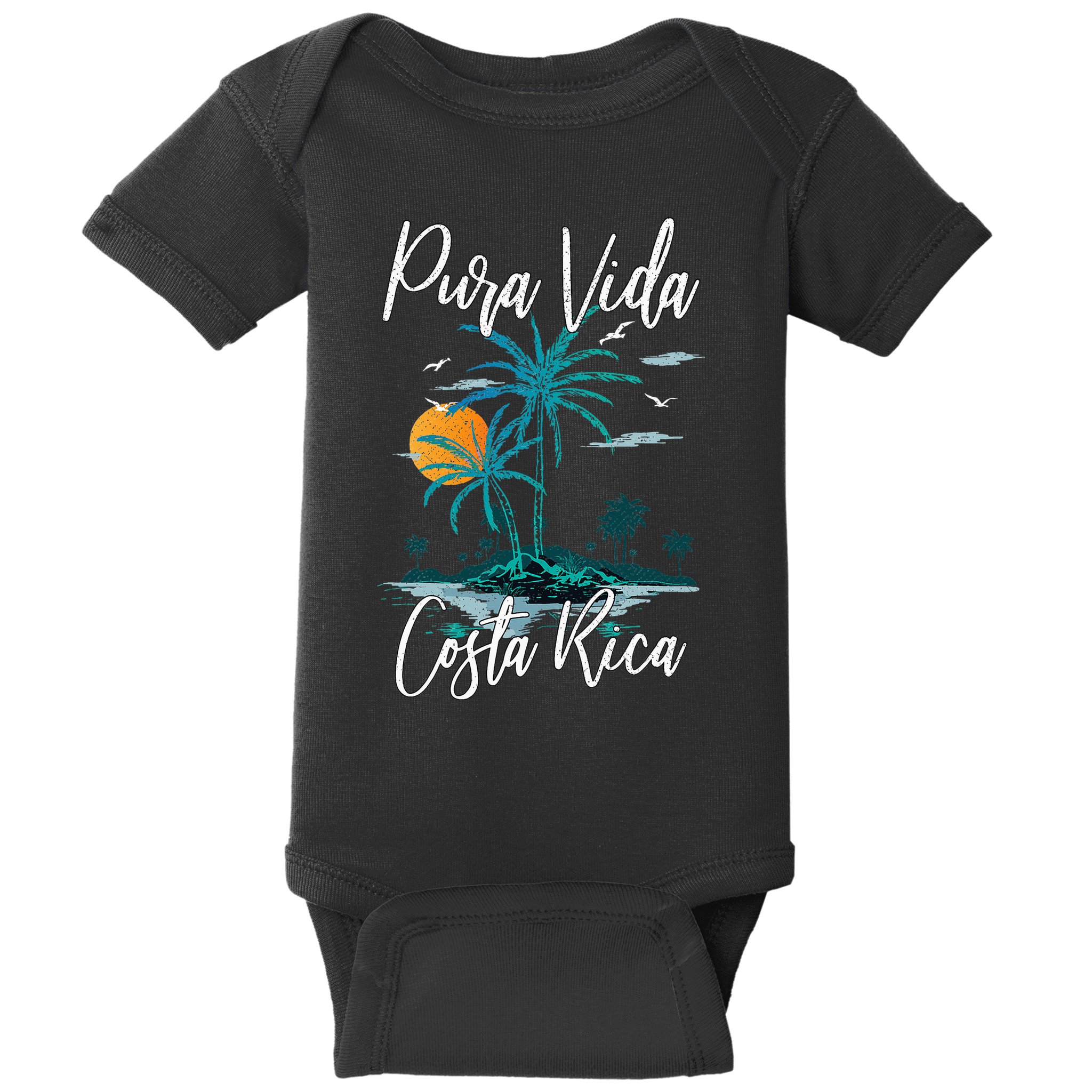 Vintage Family Vacation Costa Rica Pura Vida Beach Baby Bodysuit