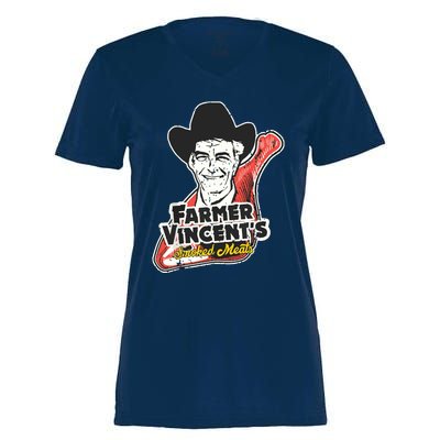 Vintage Farmer Vincents Smoked Meat Motel Hell Fan Art Women's Momentum V-Neck T-Shirt