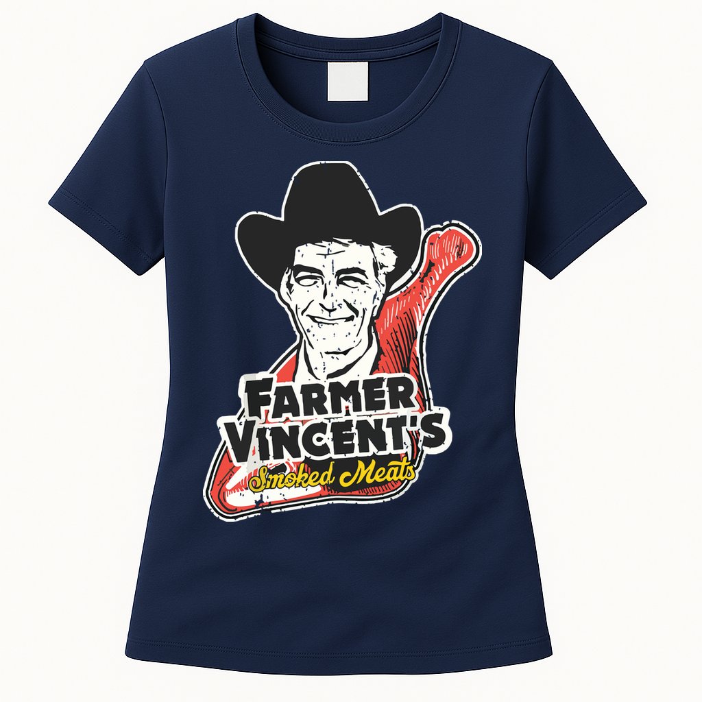 Vintage Farmer Vincents Smoked Meat Motel Hell Fan Art Womens T-Shirt