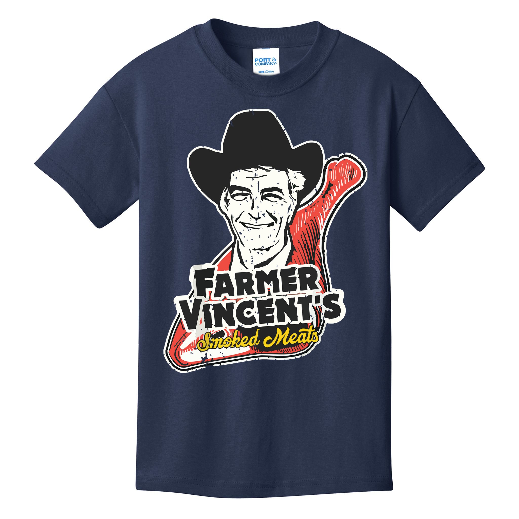 Vintage Farmer Vincents Smoked Meat Motel Hell Fan Art Kids T-Shirt