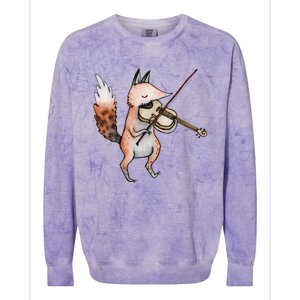 Violin Fox Colorblast Crewneck Sweatshirt