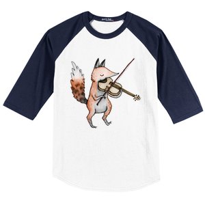 Violin Fox Baseball Sleeve Shirt