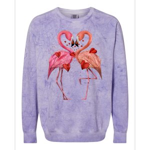 Valentine Flamingos Colorblast Crewneck Sweatshirt