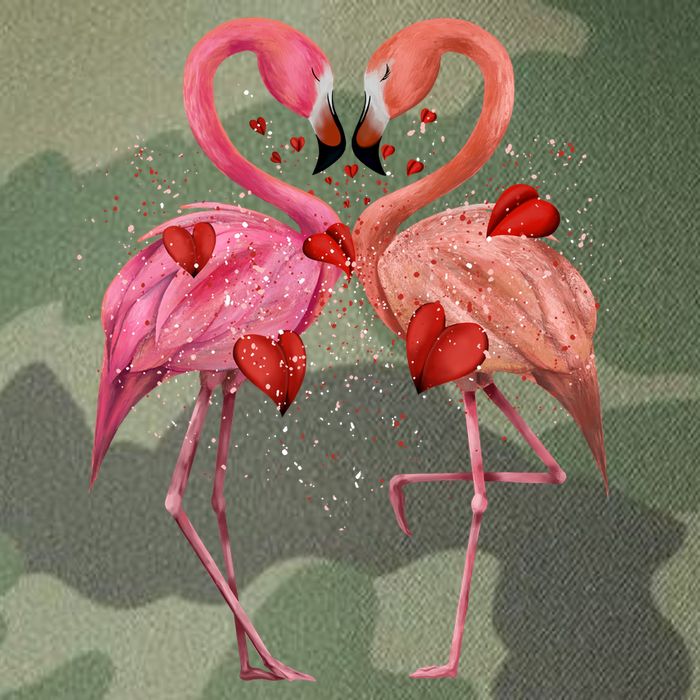 Valentine Flamingos Legacy Tie Dye Trucker Hat