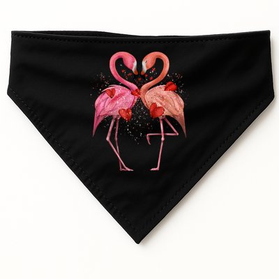 Valentine Flamingos USA-Made Doggie Bandana