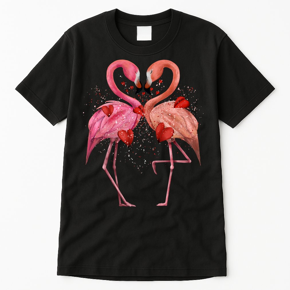 Valentine Flamingos Tall T-Shirt