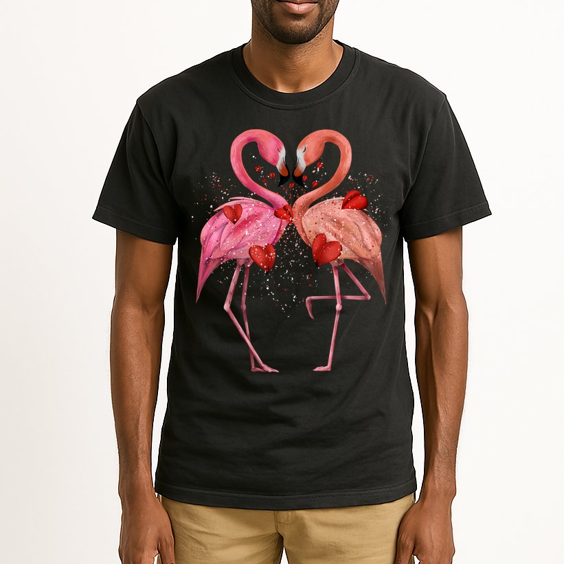 Valentine Flamingos Tall T-Shirt