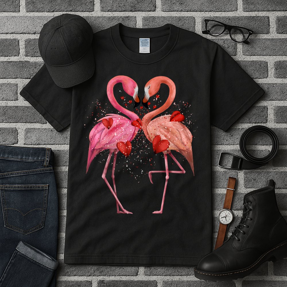 Valentine Flamingos Tall T-Shirt