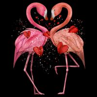 Valentine Flamingos 16 in Basic Backpack