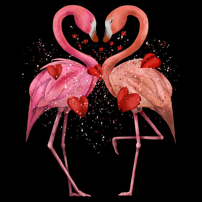 Valentine Flamingos 16 in Basic Backpack