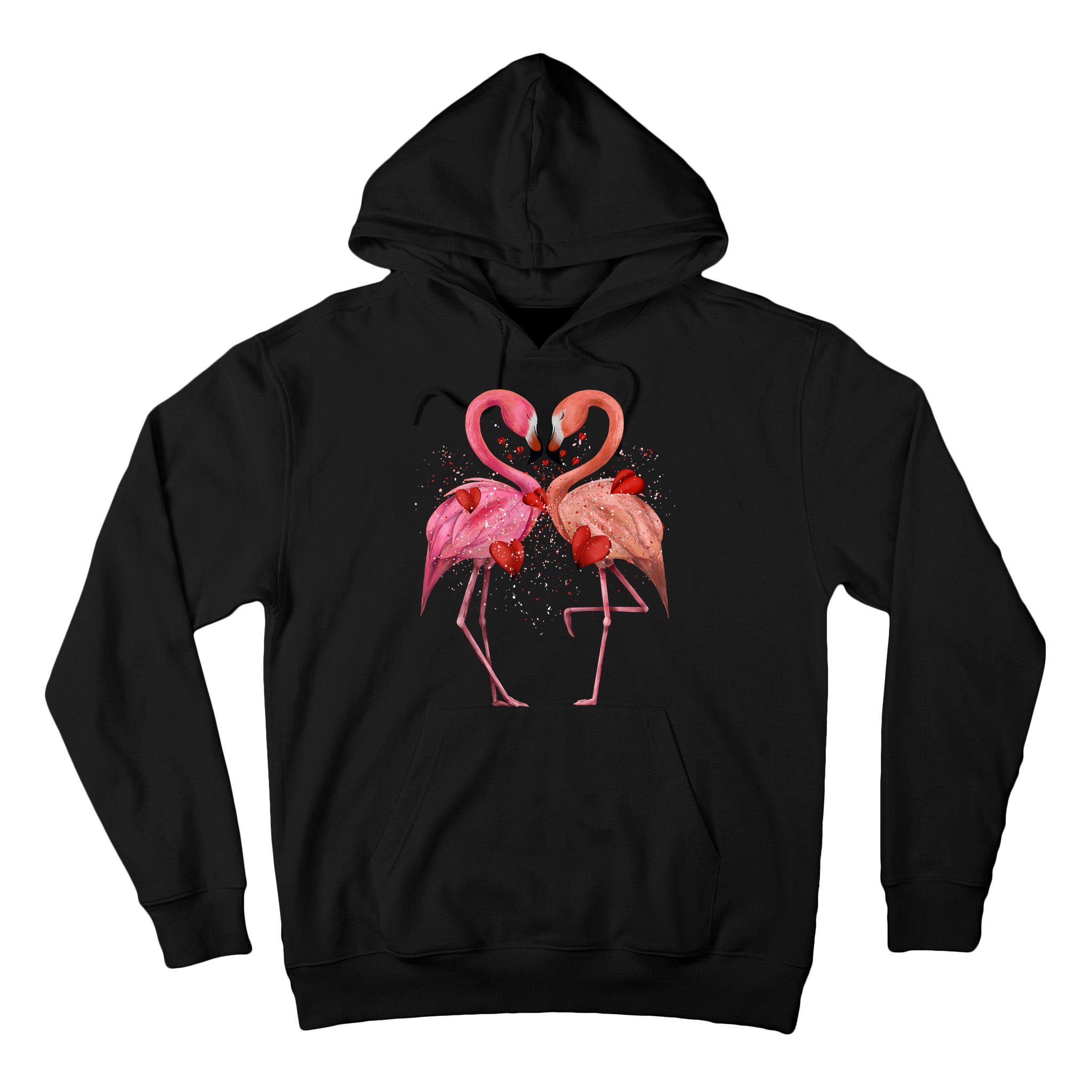Valentine Flamingos Tall Hoodie