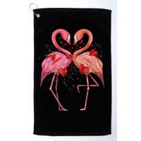 Valentine Flamingos Golf Towel