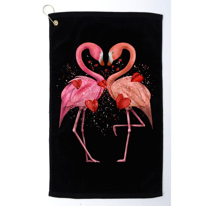 Valentine Flamingos Golf Towel