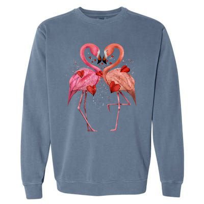 Valentine Flamingos Garment-Dyed Sweatshirt