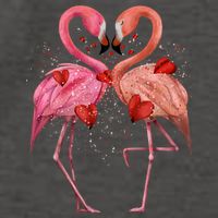 Valentine Flamingos Vector Backpack