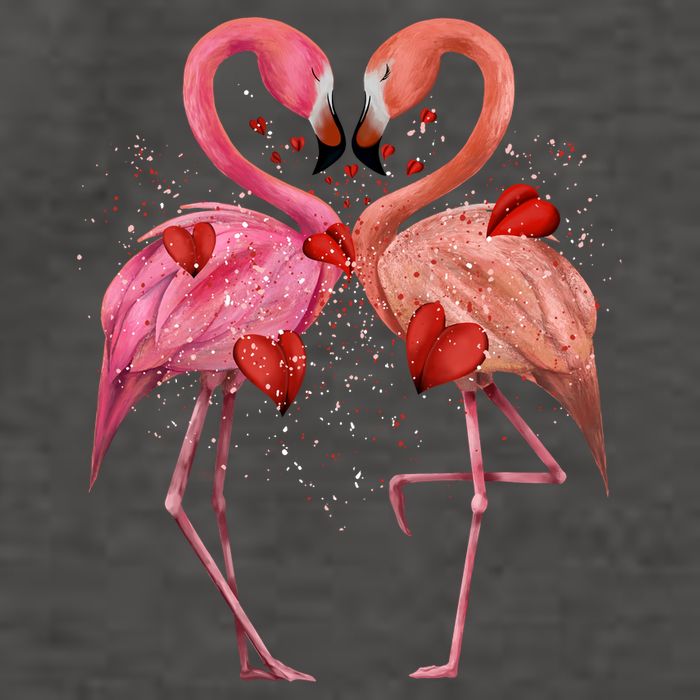 Valentine Flamingos Vector Backpack