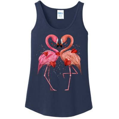 Valentine Flamingos Ladies Essential Tank