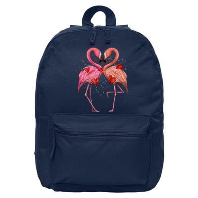 Valentine Flamingos 16 in Basic Backpack