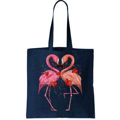 Valentine Flamingos Tote Bag