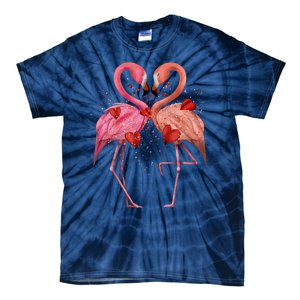 Valentine Flamingos Tie-Dye T-Shirt