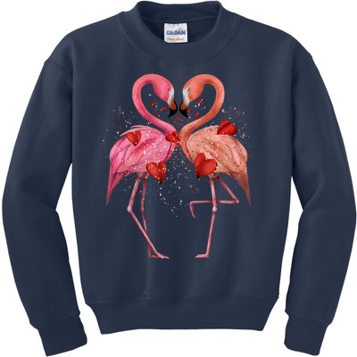 Valentine Flamingos Kids Sweatshirt